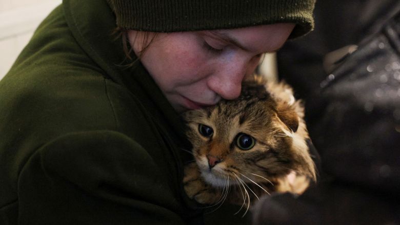Nurse Kateryna, 24, an internally displaced person (IDP) evacuated from the eastern frontline city of Kostyantynivka, comforts her cat Abu at a transit center, amid Russia's attack on Ukraine, in Pavlohrad, Dnipropetrovsk region, Ukraine March 31, 2025. REUTERS/Violeta Santos Moura



     TPX IMAGES OF THE DAY     