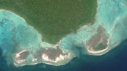 Satellite imagery of North Sentinel Island in the Adaman and Nicobar archipelago on April 11, 2024. The island is a protected area of India, home to the isolated Sentinelese tribe.