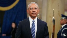 Former President Barack Obama arrives prior to the inauguration of President-elect Donald Trump at the United States Capitol on January 20, 2025 in Washington, DC.