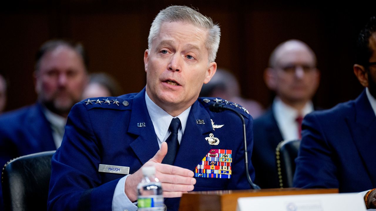 National Security Agency Director General Timothy Haugh speaks during a Senate Committee on Intelligence Hearing on March 25, 2025.
